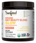 Sunfood Day Beauty Blend Glow. Organic Drink Powder Mix for Healthy Skin. Supports Natural Glow & Locks in Moisture. Mineral Complex, Bamboo Silica, Tremella Mushrooms - 8.46 oz. 30 Servings