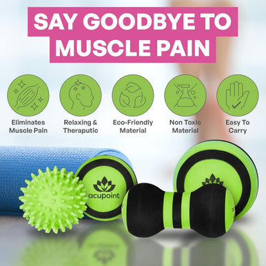 Lacrosse Balls Therapy Set For Muscle Knots And Post-Workout - Physical Therapy Massage Balls, Trigger Point Therapy, And Yoga Therapy - 6-Piece Set
