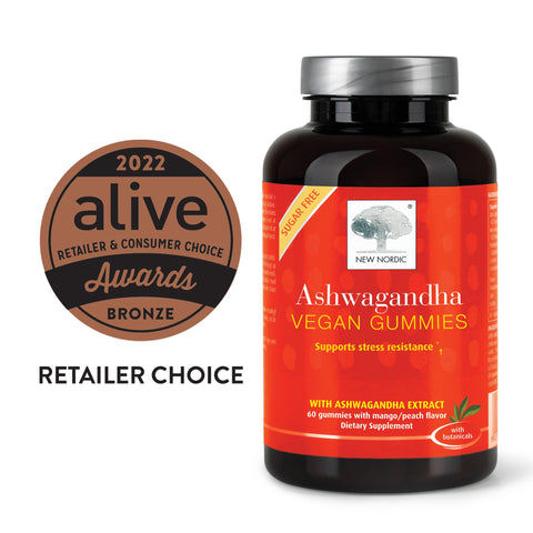 New Nordic Ashwagandha Gummies 300 Mg Ashwagandha Root Extract Sugar Free Adaptogens For Men And Women Delicious Mango Peach 60 Gummies