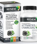 Renew Actives Activated Charcoal Supplement - Digestive Support & Teeth Whitening Formula, No Artificial Ingredients - 60 Capsules