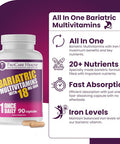 Procare Health Bariatric Multivitamin With Iron 18Mg (03 Month Supply) - Post-Op Bariatric Vitamins For Gastric Bypass Bariatric Surgery Patients, Supports Recovery (90 Easy To Swallow Capsules)