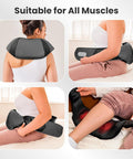 Comfier Shiatsu Neck Shoulder Massager, Back Massager With Heat, Christmas Gifts For Mom Dad Deep Tissue 4D Kneading Pillow Massager With Portable Storage Bag, Home, Office And Car Use