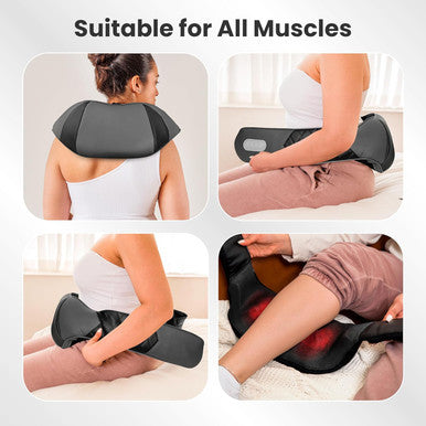 Comfier Shiatsu Neck Shoulder Massager, Back Massager With Heat, Christmas Gifts For Mom Dad Deep Tissue 4D Kneading Pillow Massager With Portable Storage Bag, Home, Office And Car Use