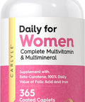 WomenÃƒâ€šÃ¢â‚¬â„¢s Multivitamin | 365 Caplets | Vitamin and Mineral Supplement | with Iron | Non-GMO, Gluten Free | by Carlyle