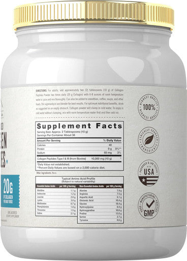 Carlyle Grass Fed Collagen Peptides Powder 20oz | Unflavored | Pasture Raised | Types I & III | 20g of Collagen Per Daily Dose | Non-GMO Gluten | by Herbage Farmstead
