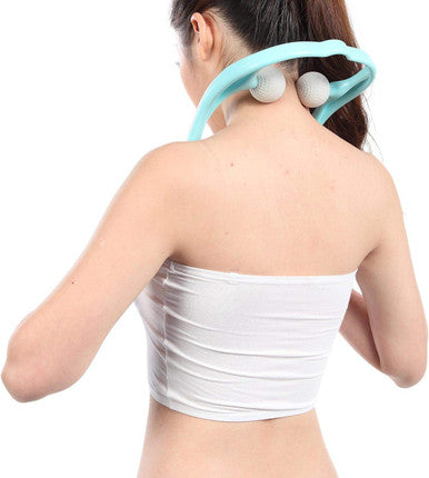 M1212 Shiatsu Neck Massager For Neck And Shoulder With Deep Tissue Trigger Point Manual Self Muscle Massage For Muscle Pain Relief (Simulates Massage Therapist Hands) (1 Pack Blue)
