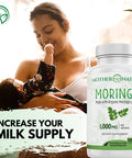 Mother Nature Organics Superfoods for Organic Living Moringa Capsules 1000Mg, From Organic Certified Moringa Leaves Powder - Greens Superfood Supplement - Energy, Focus, Lactation Support, Vitamin C For Immune Support - Vegan, Non-Gmo (120 Count)