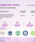 Beastlife Triple Magnesium Complex 350Mg Magnesium Glycinate Oxide & Liposomal Magnesium Oxide High Absorption Chelated Formula For Sleep Stress & Cognitive Functions 60 Capsules