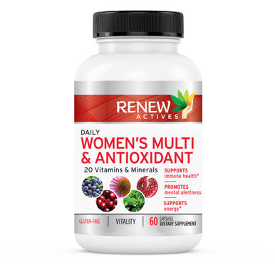 Renew Actives Women'S Multi-Vitamin & Antioxidant: Daily Health Supplement For Woman- 20 Vitamins & Minerals - 60 Capsules
