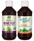 NOW Foods, Certified Organic Monk Fruit Liquid, Zero-Calorie Liquid Sweetener, Non-GMO, Low Glycemic Impact, 2-Ounce