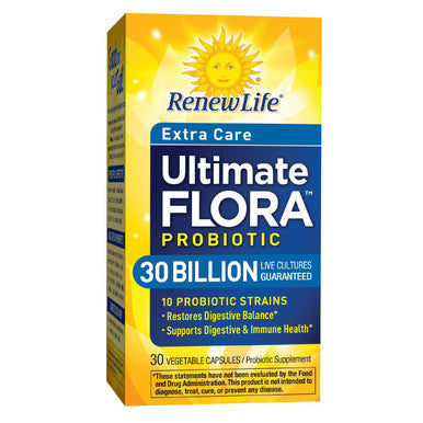 ReLife Adult Probiotic Ultimate Flora Probiotic Extra Care Shelf Stable Probiotic Supplement Vegetable Capsules 30 Count
