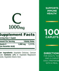 Nature's Bounty Vitamin C 1000Mg Immune Support Supplement Powerful Antioxidant 1 Pack 100 Caplets