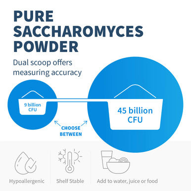 Klaire Labs Pure Saccharomyces Boulardii Powder - Probiotic Supplement to Support Healthy Yeast Balance - Digestive + Immune Support - Hypoallergenic - Double Scoop for Kids & Adults (180g / 6.35oz)