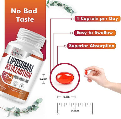 Osasuna Liposomal Astaxanthin Supplement 24Mg 60 Softgels