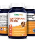 NusaPure Benfotiamine 300mg 180 Veggie Caps (Non-GMO,Vegan & Gluten-Free)