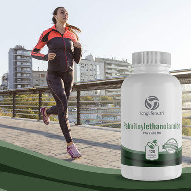 LongLifeNutri Palmitoylethanolamide 400 Mg Capsules - 120 Veggie Pills | Micronized Pea Formula | Premium Quality Supplement