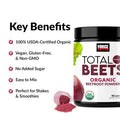 Force Factor Total Beets Organic Beetroot Powder Superfood to Boost Daily Nutrition USDA Organic Vegan Gluten- and Non-GMO Beet Supplement Unflavored 180 Servings 2-Pack