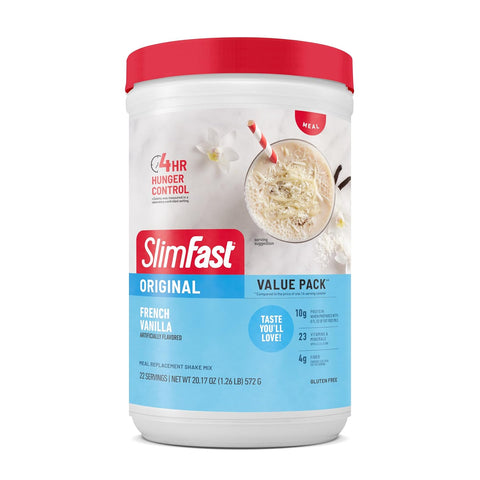 SlimFast Meal Replacement Powder, Original Strawberries & Cream, Weight Loss Shake Mix, 10g of Protein, 14 Servings (Pack of 3) (Packaging May Vary)