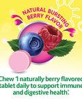 Culturelle Kids Chewable Daily Probiotic for Kids Natural Berry Supports Immune Digestive and Oral Health for Age 3 GlutenDairySoyFree Packaging May Vary 30 Count
