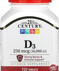21st Century Century Ultra Strength D3-10,000 IU, 110 ea