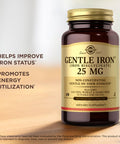 Solgar Gentle Iron 25 Mg (Iron Bisglycinate) 180 Vegetable Capsules