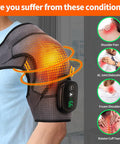 Cordless Heated Shoulder Brace Wrap, Shoulder Heating Pad With Massage, 3 Heat & Vibration, 5000Mah Battery Powered, Shoulder Massager For Men Women