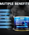 BSSTABBON Creatine Monohydrate Gummies 5000Mg With L-Taurine And Vitamine B12 Per Serving 60 Count