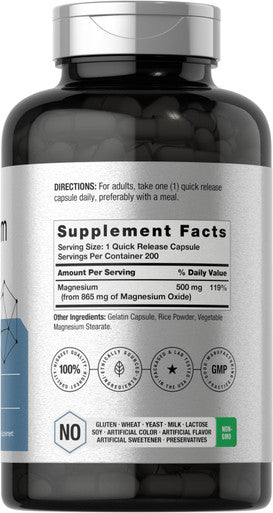 Horbaach Magnesium Oxide 200 Capsules 865 Mg