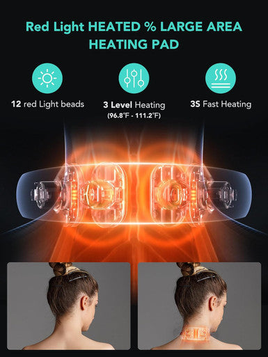 Skg Neck Massager With Heat, Electric Red Light Pulse Vibration Traction Neck Massager For Pain Relief Deep Tissue, 4D Portable Massager Gifts For Men And Women