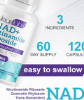 Nad+ Supplement Alternative - Liposomal Nicotinamide Riboside - Resveratrol & Quercetin - High Purity Nad Supplements For Anti-Aging, Focus, Energy 120 Capsules
