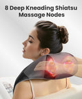 Comfier Shiatsu Neck Shoulder Massager, Back Massager With Heat, Christmas Gifts For Mom Dad Deep Tissue 4D Kneading Pillow Massager With Portable Storage Bag, Home, Office And Car Use