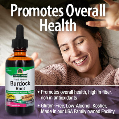 Nature'S Answer Burdock Root | Herbal Supplement | Super Concentrated | Promotes Overall Well-Being | Low Alcohol & Gluten- 2oz Extract | Single Count