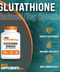 BulkSupplements Glutathione Reduced Capsules (Reduced Glutathione) - for Antioxidant & Liver Support - Vegan, - 500mg - 4-Month Supply (120 Veg Capsules)