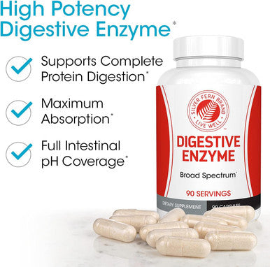 Silver Fern Brand 60 Day Digestive System Reboot Kit - Gut Health Maintenance &Support - Probiotic, Fiber & Digestive Enzymes
