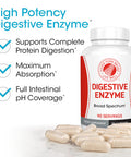 Silver Fern Brand Ultimate High Potency Digestive Enzyme Supplement - 2 Bottles - 100% Intestinal Coverage - Digestive Comfort - Improve Food Tolerability