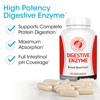 Silver Fern Brand Ultimate Digestive Enzyme Supplement - 1 Bottle = 30 Caplsules - High Potency, Multi Enzyme - Digestive Comfort & Food Tolerance - Hemicullulase, Peptidase, Maltase, More