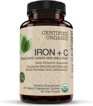 Futurebiotics Iron + Vitamin C, USDA Certified Organic, 90 Vegetarian Tablets