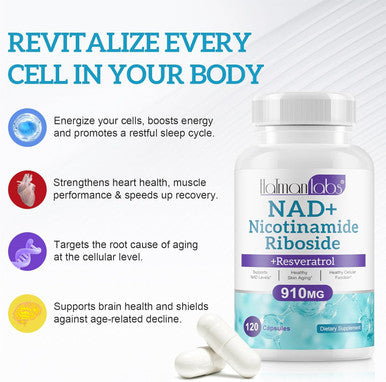Nad+ Supplement Alternative - Liposomal Nicotinamide Riboside - Resveratrol & Quercetin - High Purity Nad Supplements For Anti-Aging, Focus, Energy 120 Capsules