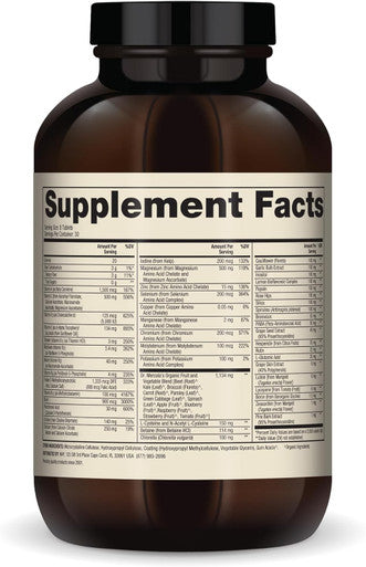 Dr. Mercola Whole Food Complex With Added Multivitamin Plus Vital Minerals 30 Servings 240 Tablets Dietary Supplement Supports Overall Health