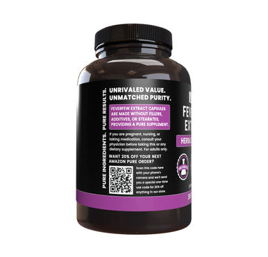 PURE ORIGINAL INGREDIENTS Feverfew Extract (365 Capsules) No Magnesium Or Rice Fillers, Always Pure, Lab Verified
