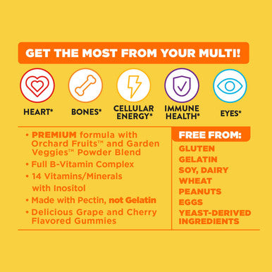 Nature's Way Alive! Adult Premium Gummy Multivitamin, Full B Vitamin Complex, 90 Gummies
