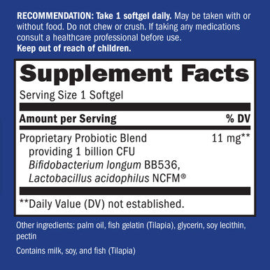 Natures Way Probiotic Pearls Acidophilus, 1 Billion Live Cultures, 30 Softgels (Packaging May Vary)