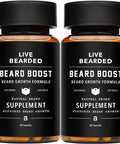Live Bearded Beard Boost Beard Growth Vitamins for Men 60Day Supply Biotin 5000mcg Collagen Silica and FoTi Root Made in USA Supports Thicker Stronger Beard and Scalp Hair Growth