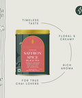 Luxmi Estates Saffron Chai | 100 gm | Signature India collection | Assam CTC Tea | Black tea collection | Saffron chai Organic Strong tea | Antioxidants | Assam Valley tea | Kashmiri Saffron Cinnamon Natural Cardamom Extract