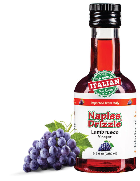 Lambrusco Vinegar of Modena - Premium Sweet & Tangy Red Wine Vinegar with No Added Sugar or Thickeners, Vegan & Paleo (Lambrusco Vinegar of Modena, 8.5 oz)