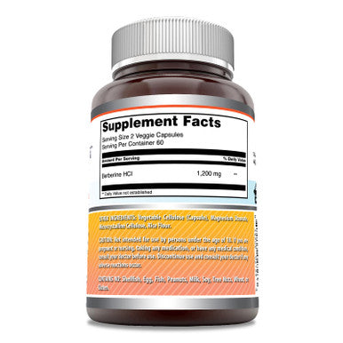 Amazing Formulas Berberine 1200 Mg Per Serving Veggie Capsules Supplement | Non-Gmo | Gluten Free | Made In Usa (120 Count)