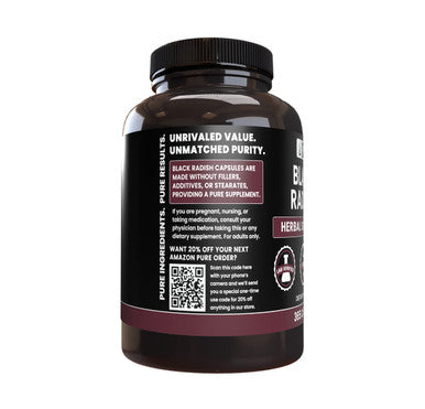 PURE ORIGINAL INGREDIENTS Black Radish (365 Capsules) No Magnesium Or Rice Fillers, Always Pure, Lab Verified