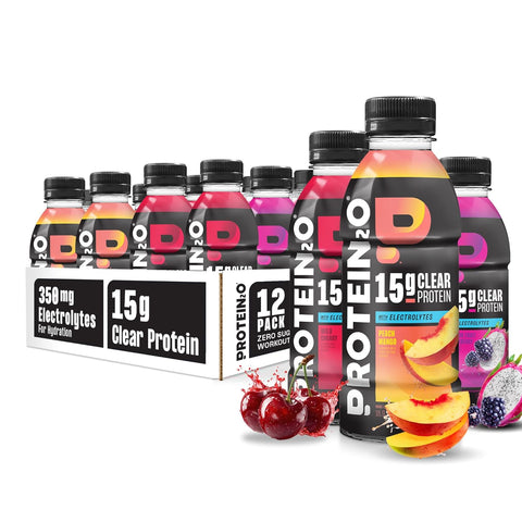 Protein2o 15g Whey Protein Infused Water, Peach Mango, 16.9 Oz Bottle (Pack of 12)