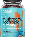 Ultra-Powerful Mushroom Gummies: 2,500 mg Concentrated Blend. Superior Nootropic & Mood Support, Immunity & Metabolism Booster. 10 Mushrooms Including Lions Mane, Turkey Tail, Reishi & More