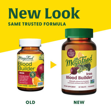 MegaFood Blood Builder - Iron Supplement Clinically Shown To Increase Iron Levels Without - Iron Supplement For Women With Vitamin C Vitamin B12 And Folic Acid - Vegan - 180 Tabs